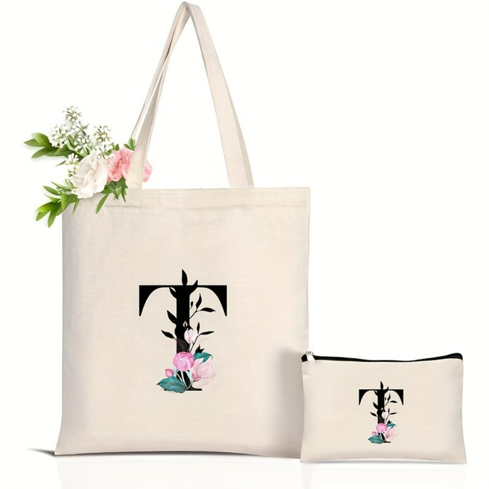 Elegant Floral Alphabet Tote B - Women Bags Daily Use บทวิจารณ์และราคา