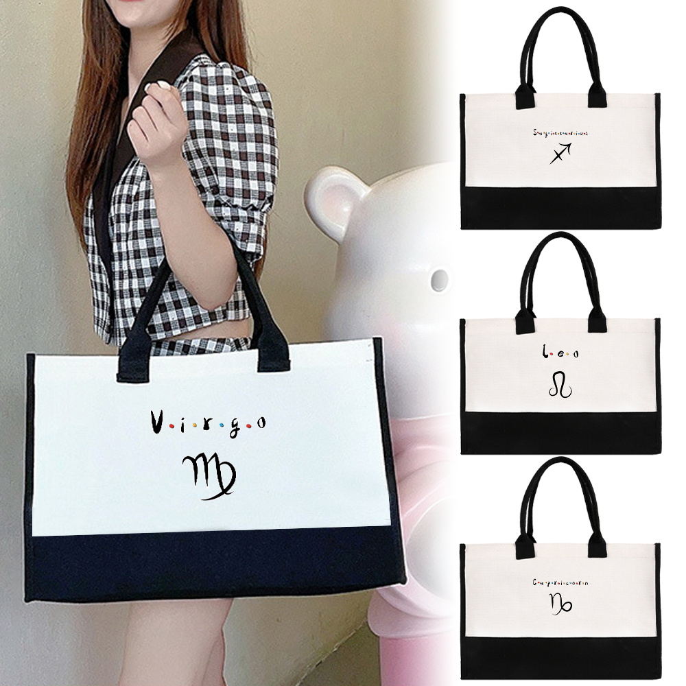 Women's Tote Bag Reusable Shop - Shopper Tote Canvas บทวิจารณ์และราคา