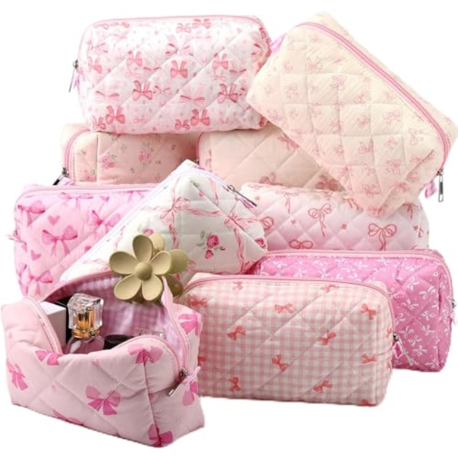 10 Pcs Quilted Makeup Bag Bulk - Women'S Bag บทวิจารณ์และราคา