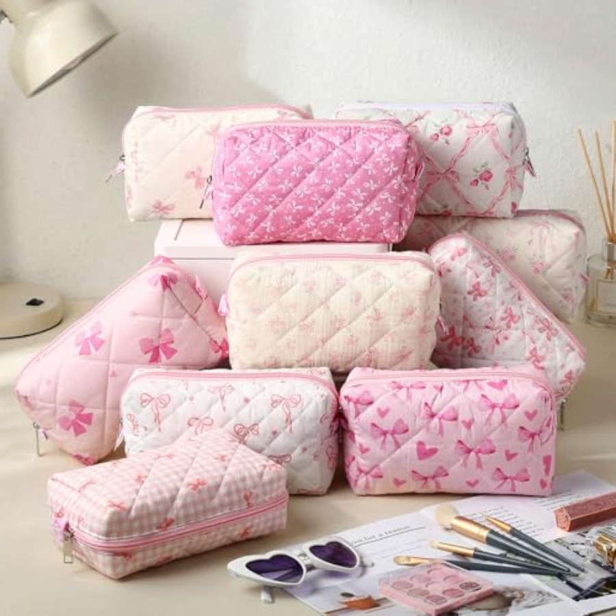 10 Pcs Quilted Makeup Bag Bulk - Women'S Bag บทวิจารณ์และราคา
