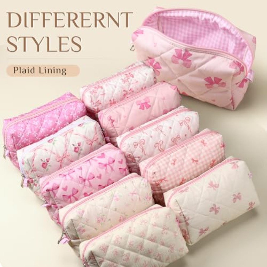 10 Pcs Quilted Makeup Bag Bulk - Women'S Bag บทวิจารณ์และราคา