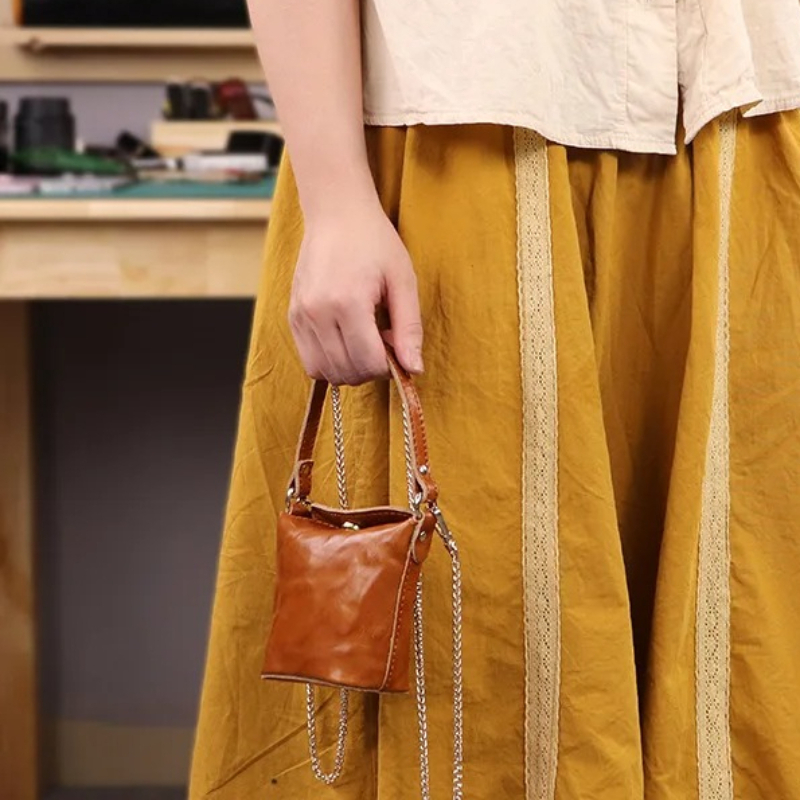 Oil Wax Leather Mini Bucket Ba - Women'S Bags Top 10 บทวิจารณ์และราคา